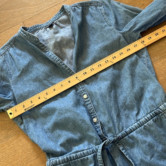J Crew Chambray 3/4 Sleeve Romper size 8 - Picture 8 of 13